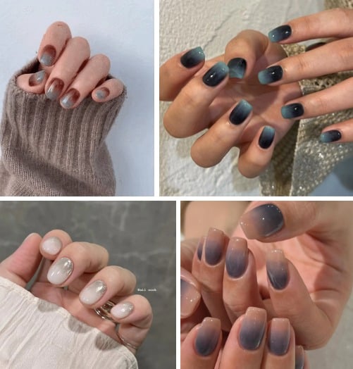 Đây là mẫu nail khá xinh mà các nàng có thể tham khảo. Sử dụng các màu tương phản khác nhau để tạo điểm nhấn, tỷ lệ của hai màu có thể thay đổi theo ý muốn.

